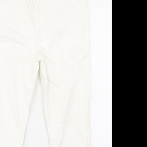 Marks and Spencer Womens White Cotton Skinny Jeans Size 12 L25 in Regular Zip