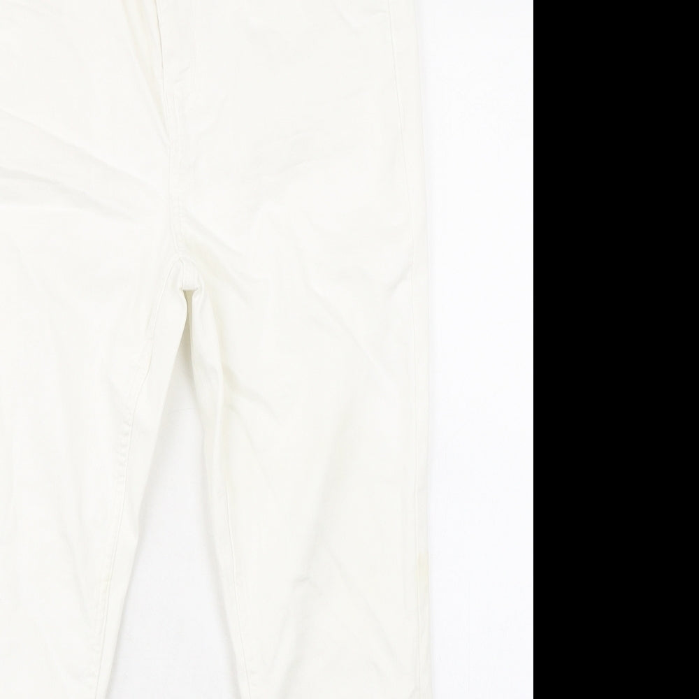 Marks and Spencer Womens White Cotton Skinny Jeans Size 12 L25 in Regular Zip