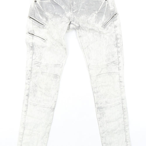 Abandon Ship Womens Grey Cotton Skinny Jeans Size 26 in L30 in Slim Zip - Zip pocket detail