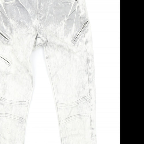 Abandon Ship Womens Grey Cotton Skinny Jeans Size 26 in L30 in Slim Zip - Zip pocket detail