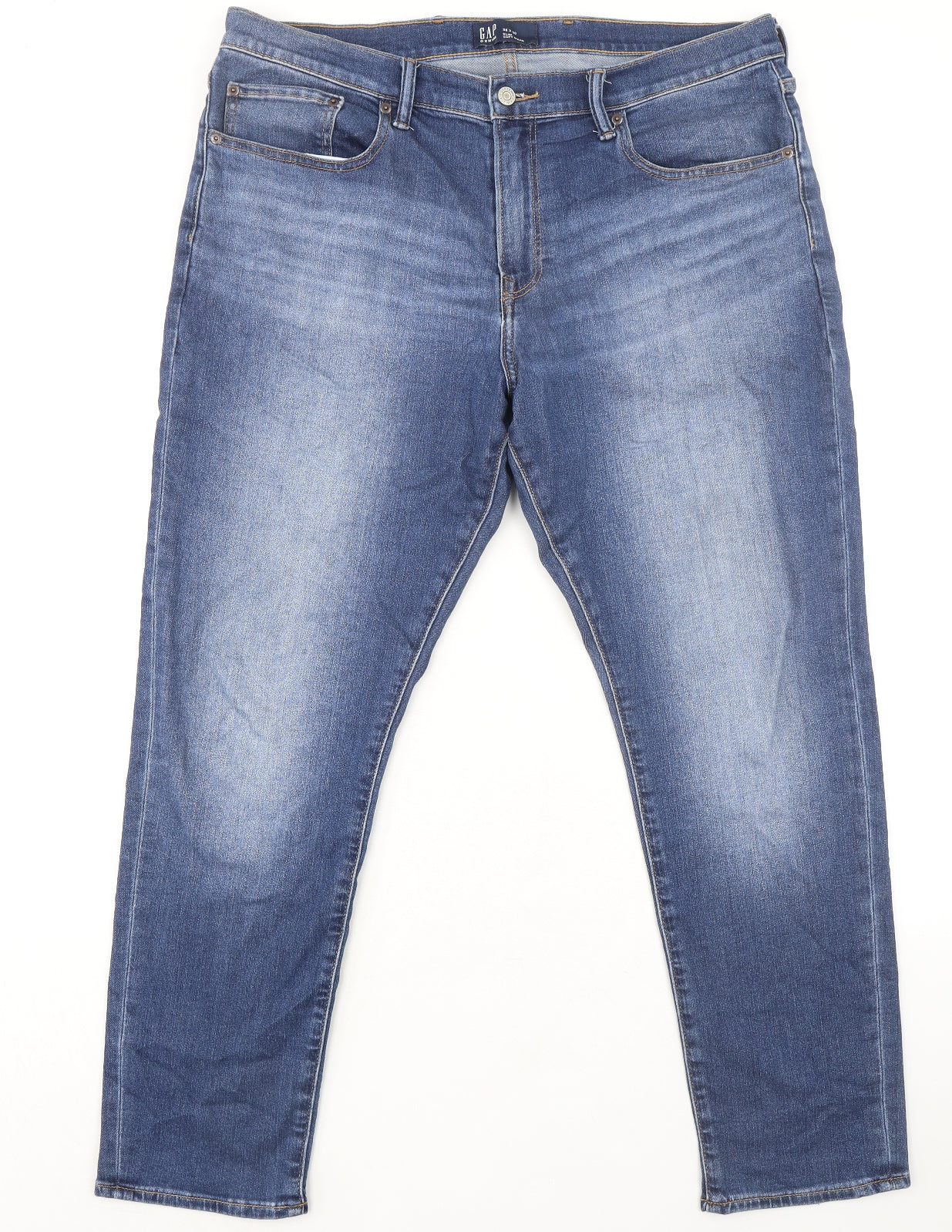 Gap Mens Blue Cotton Skinny Jeans Size 38 in L30 in Regular Zip