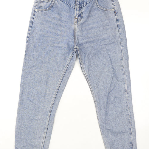 River Island Womens Blue Cotton Tapered Jeans Size 12 L28 in Regular Zip