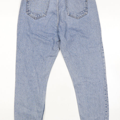 River Island Womens Blue Cotton Tapered Jeans Size 12 L28 in Regular Zip