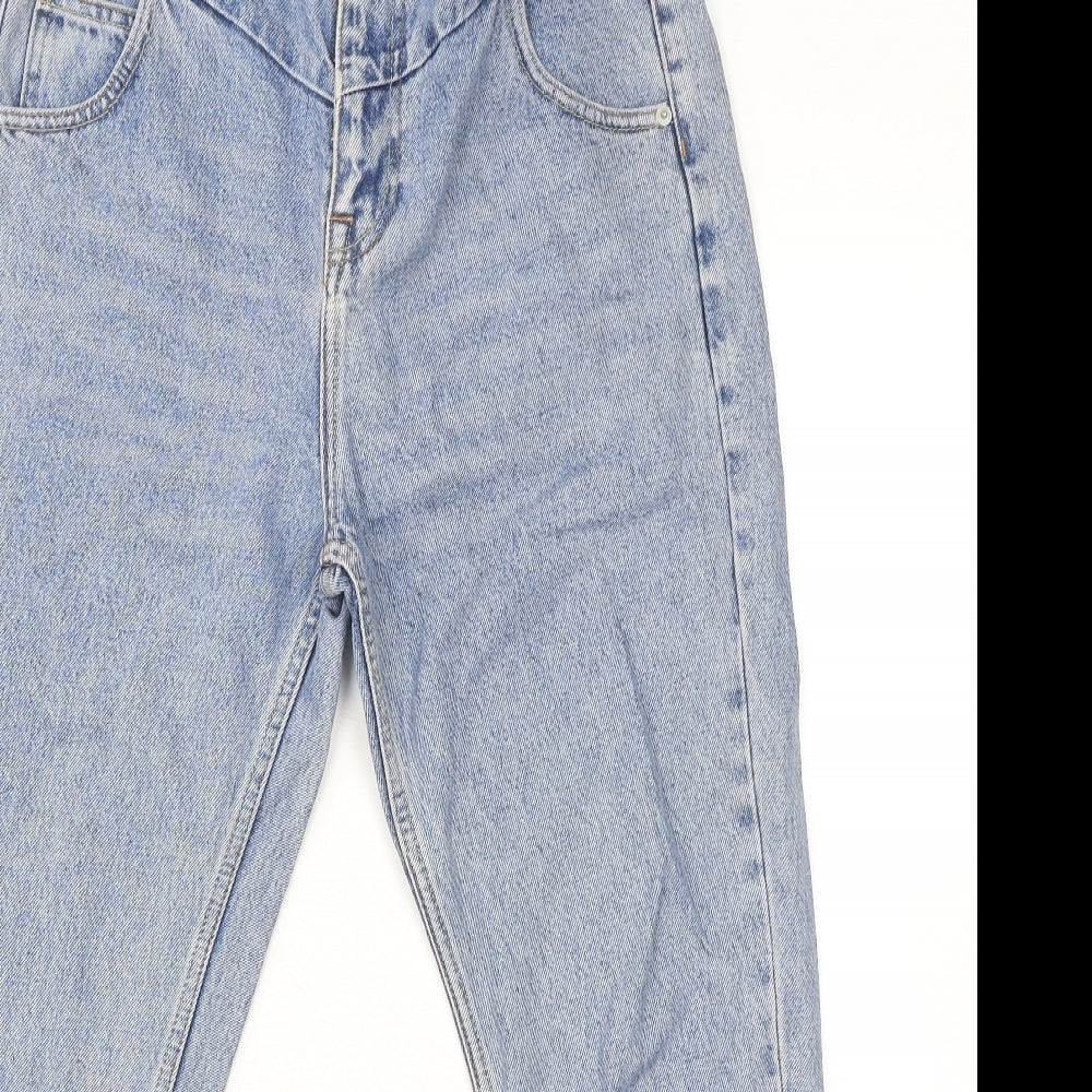 River Island Womens Blue Cotton Tapered Jeans Size 12 L28 in Regular Zip