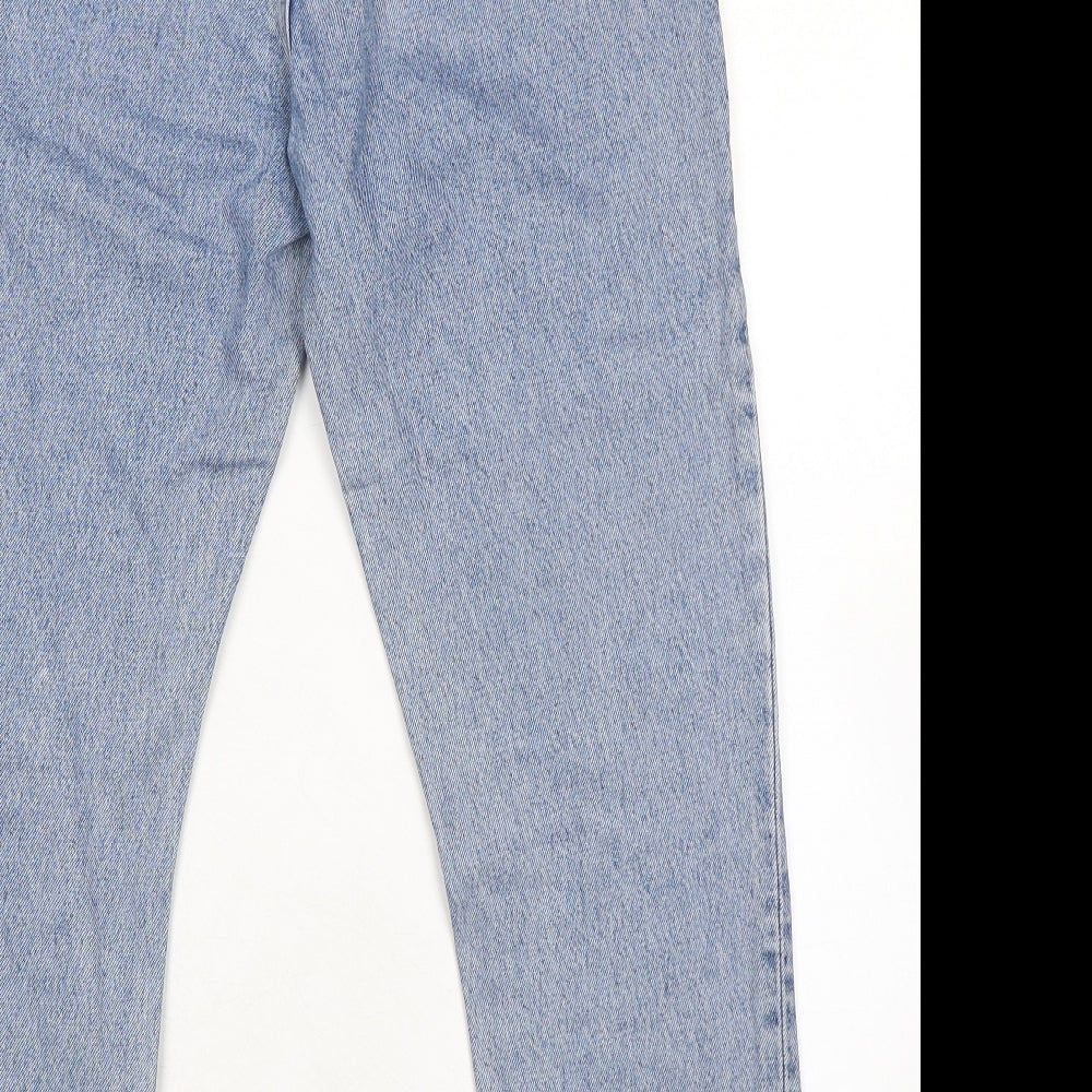River Island Womens Blue Cotton Tapered Jeans Size 12 L28 in Regular Zip