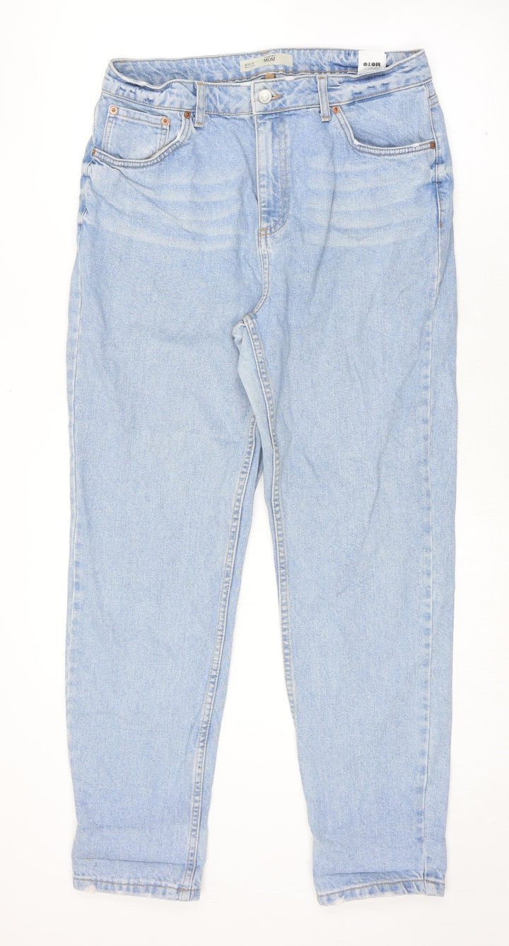 Topshop Womens Blue Cotton Tapered Jeans Size 32 in L30 in Regular Zip