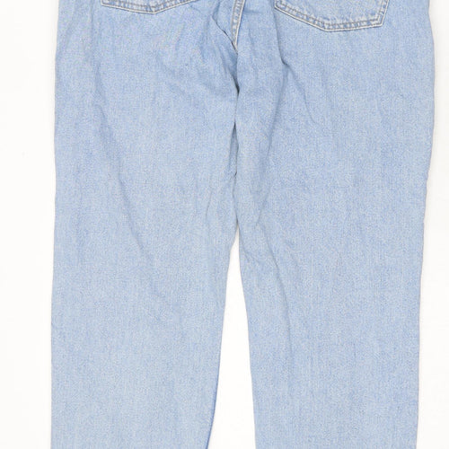 Topshop Womens Blue Cotton Tapered Jeans Size 32 in L30 in Regular Zip