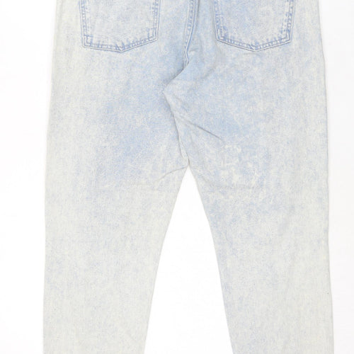 Topshop Womens Blue Cotton Tapered Jeans Size 32 in L30 in Regular Zip
