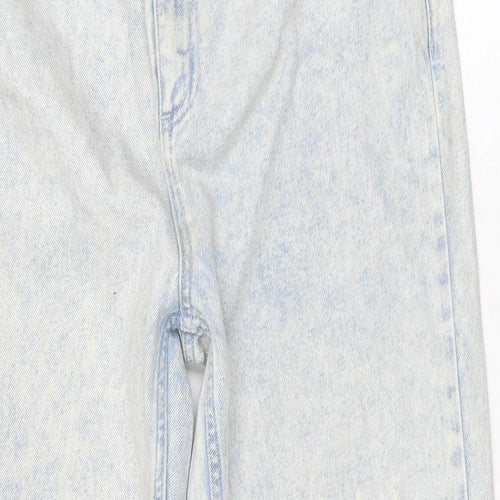 Topshop Womens Blue Cotton Tapered Jeans Size 32 in L30 in Regular Zip