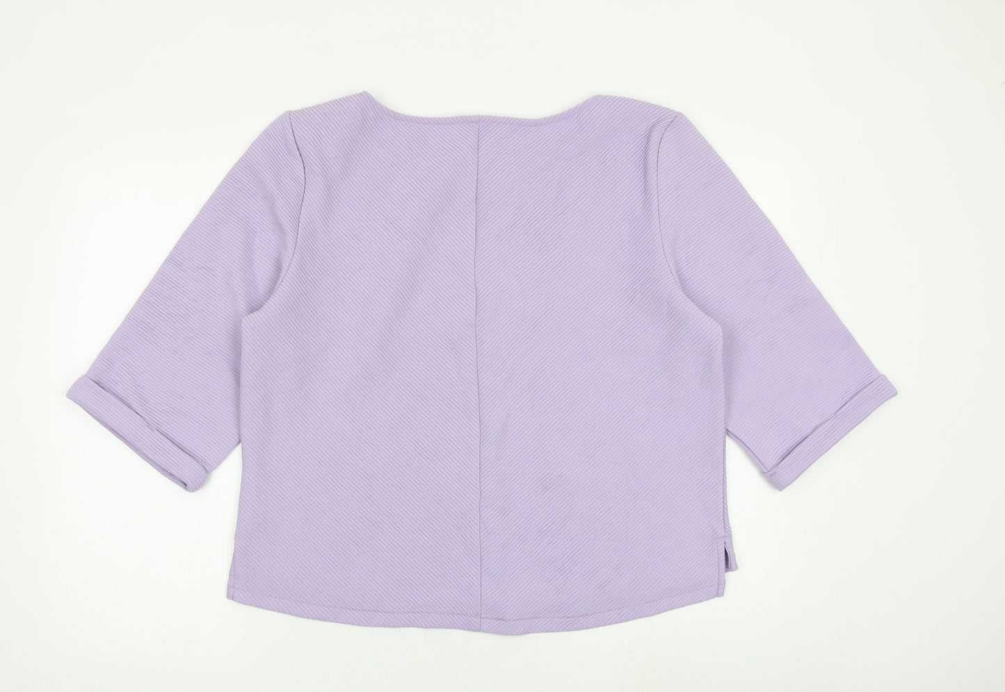 H&M Womens Purple Polyester Basic Blouse Size M Boat Neck