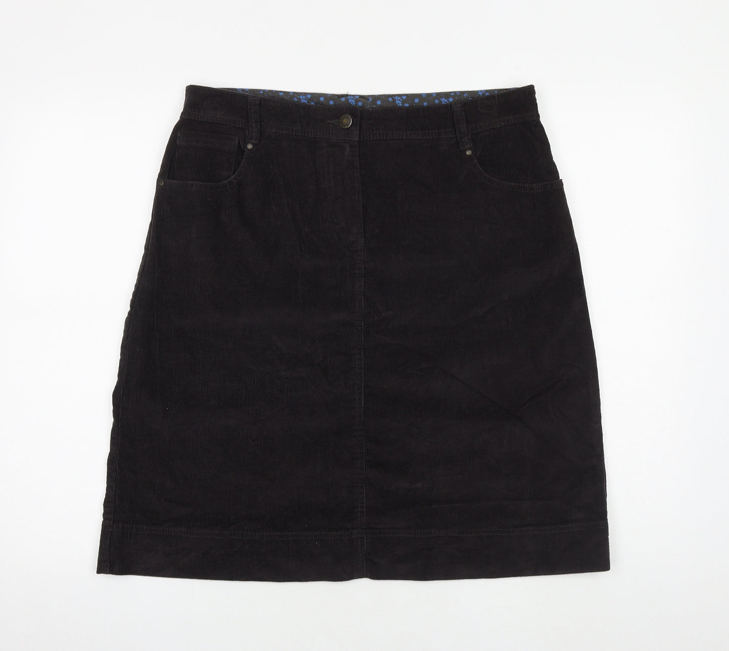 MANTARAY PRODUCTS Womens Grey Cotton A-Line Skirt Size 14 Zip