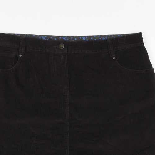 MANTARAY PRODUCTS Womens Grey Cotton A-Line Skirt Size 14 Zip