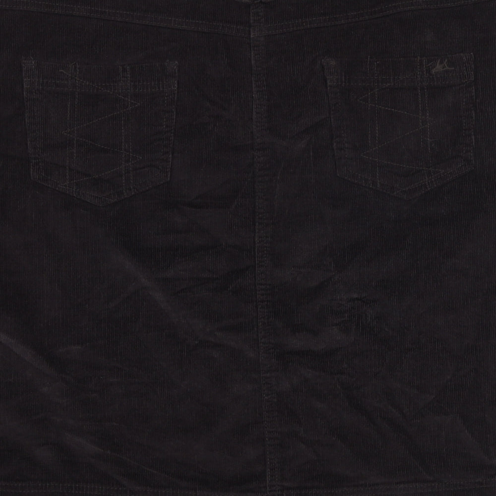 MANTARAY PRODUCTS Womens Grey Cotton A-Line Skirt Size 14 Zip