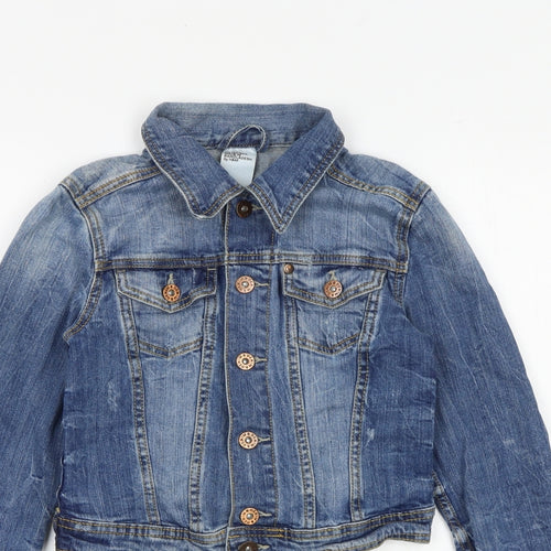 H&M Womens Blue Jacket Size 6 Button