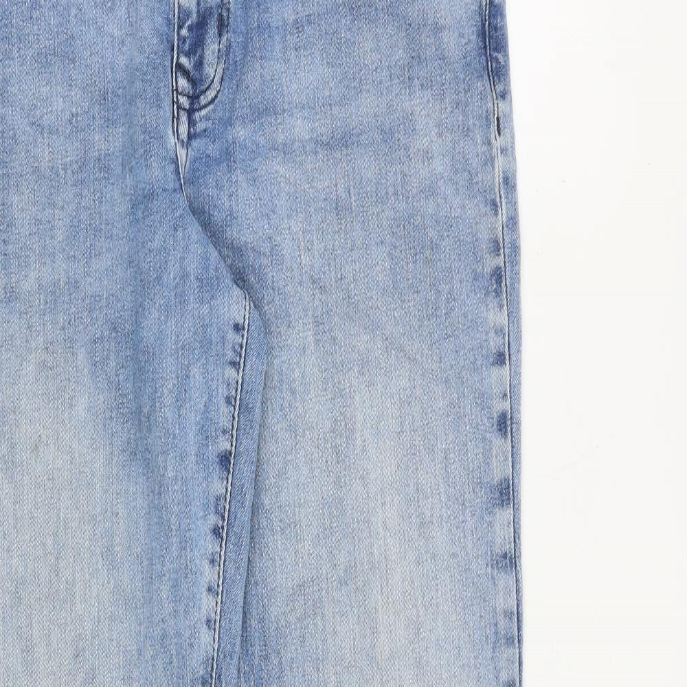 Saint Tropez Clothing Mens Blue Cotton Straight Jeans Size 31 in L32 in Regular Zip