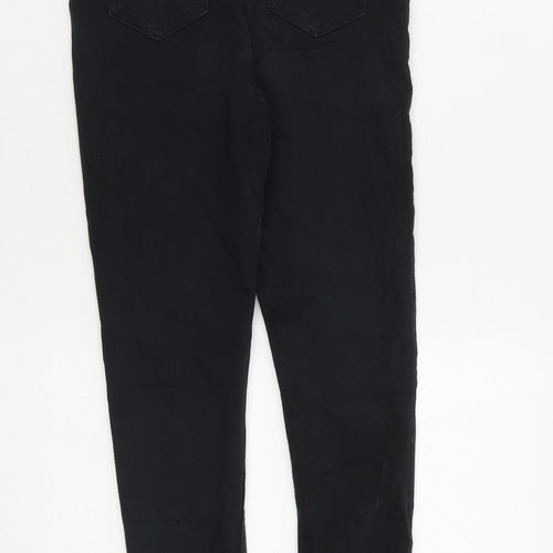 F&F Womens Black Cotton Skinny Jeans Size 8 L27 in Slim Zip