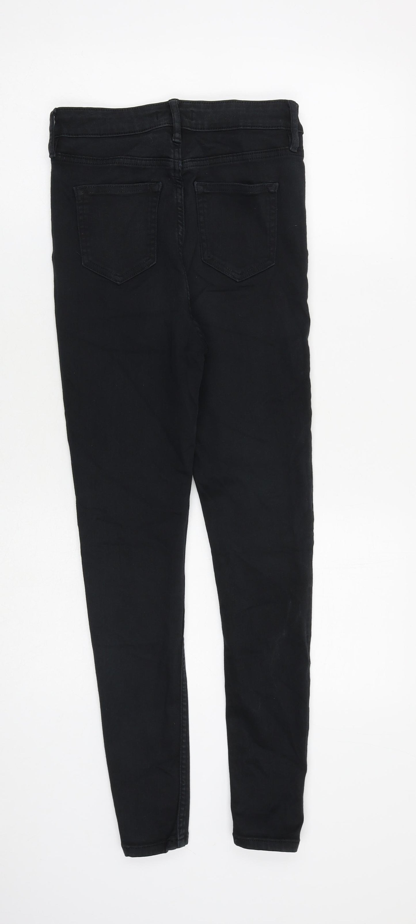 F&F Womens Black Cotton Skinny Jeans Size 8 L27 in Slim Zip