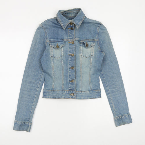H&M Womens Blue Jacket Size 10 Button