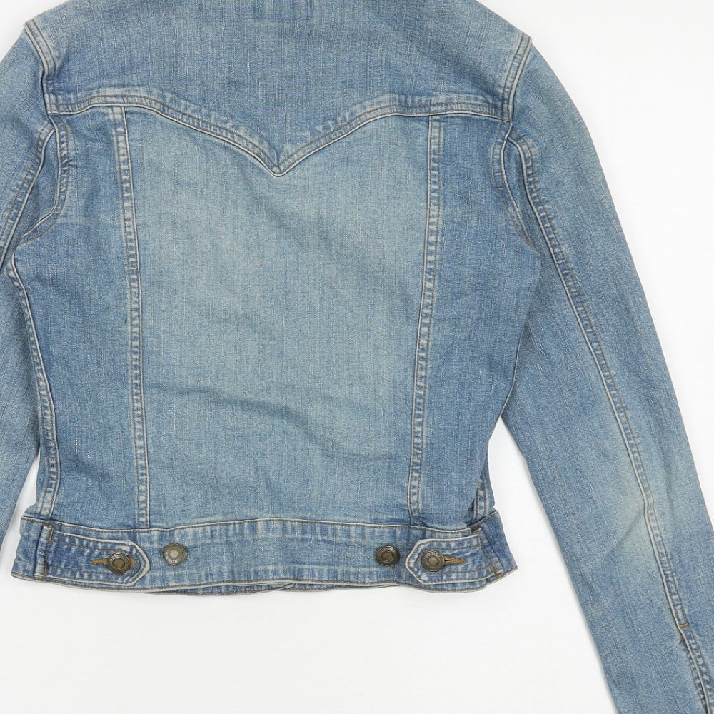 H&M Womens Blue Jacket Size 10 Button