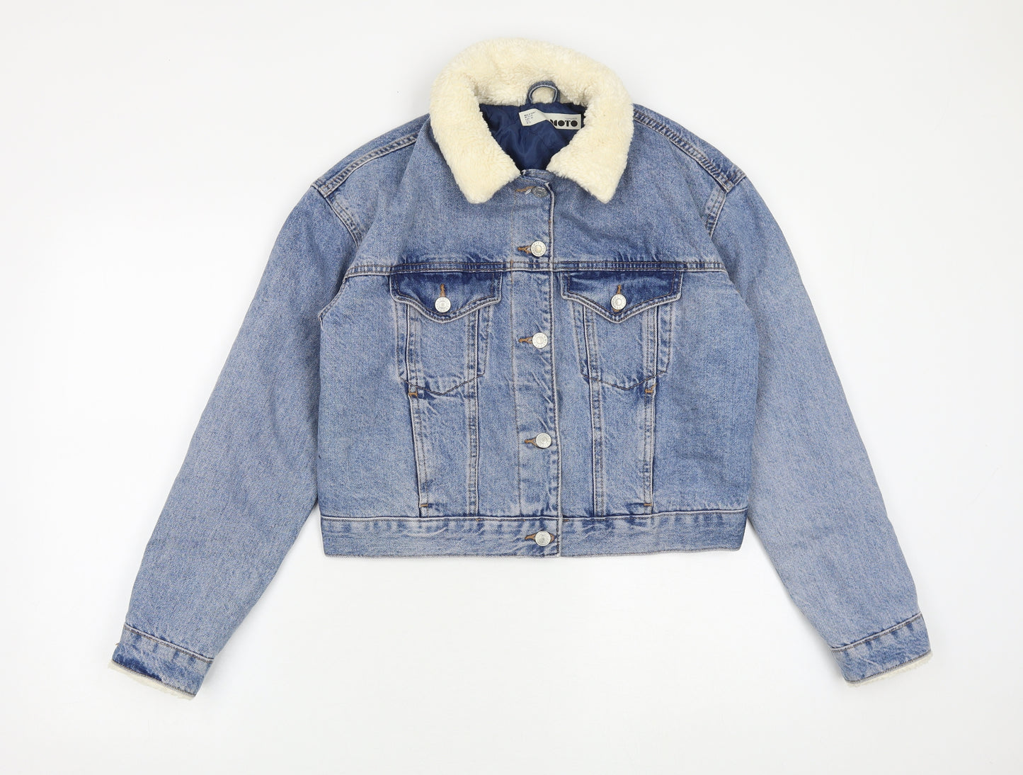 Topshop Womens Blue Jacket Size 10 Button