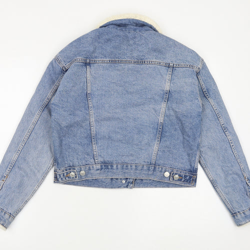 Topshop Womens Blue Jacket Size 10 Button