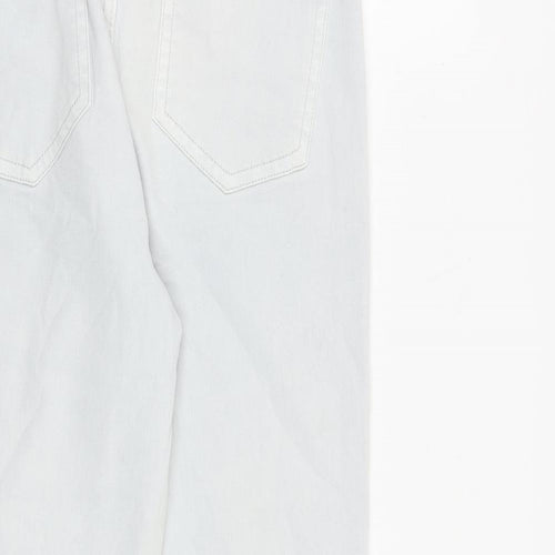 White Stuff Womens Grey Cotton Straight Jeans Size 10 L23 in Regular Zip