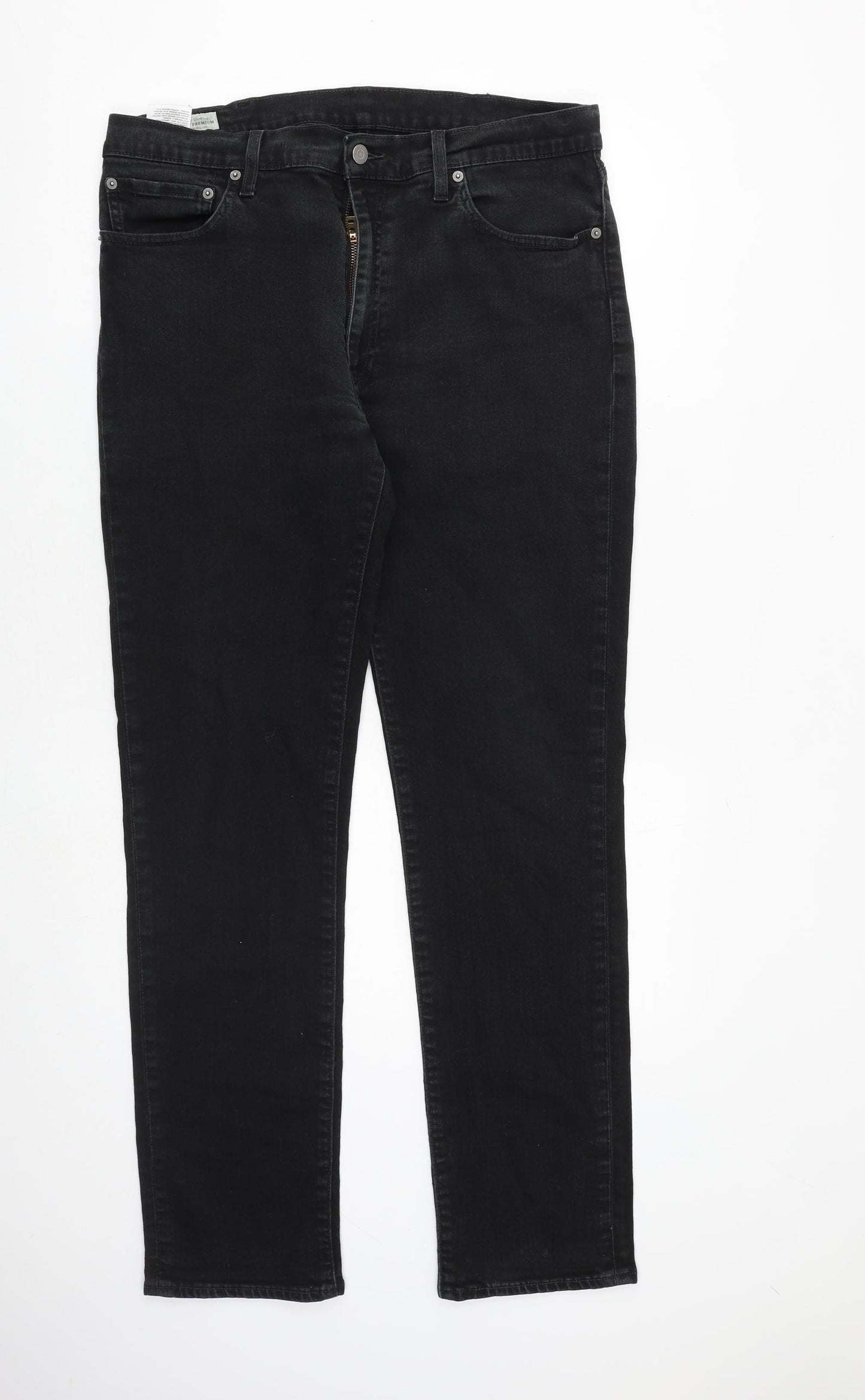 Levi's Mens Black Cotton Straight Jeans Size 38 in L34 in Regular Zip