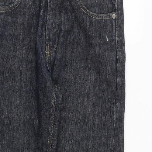 Denim & Co. Mens Blue Cotton Bootcut Jeans Size 32 in L30 in Regular Button