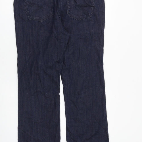 TU Womens Blue Cotton Bootcut Jeans Size 16 L31 in Regular Zip
