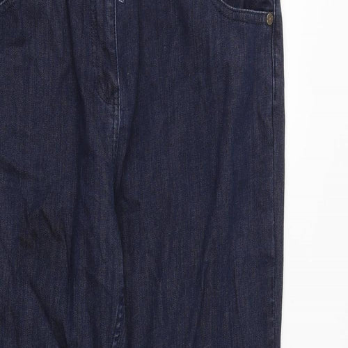 TU Womens Blue Cotton Bootcut Jeans Size 16 L31 in Regular Zip