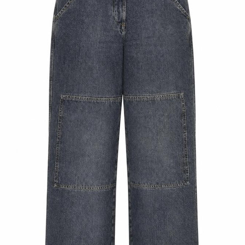 H&M Womens Blue Cotton Straight Jeans Size 12 L33 in Regular Zip