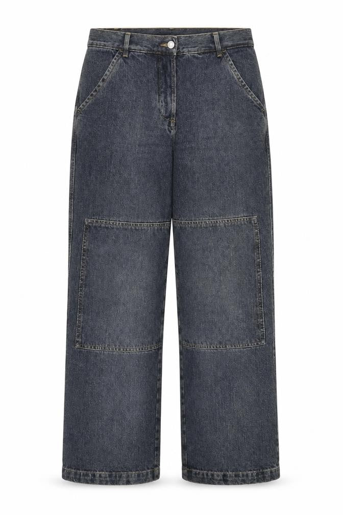 H&M Womens Blue Cotton Straight Jeans Size 12 L33 in Regular Zip