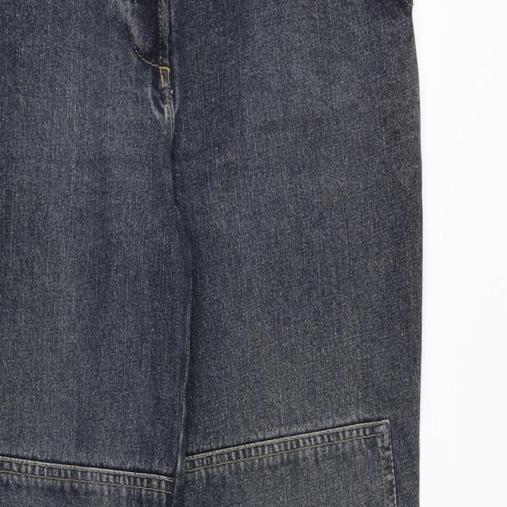 H&M Womens Blue Cotton Straight Jeans Size 12 L33 in Regular Zip