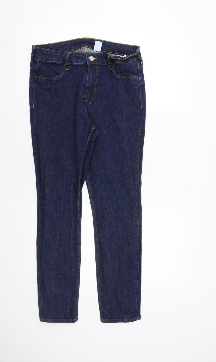 H&M Womens Blue Cotton Straight Jeans Size 32 in L28 in Regular Zip
