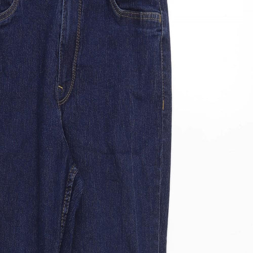 H&M Womens Blue Cotton Straight Jeans Size 32 in L28 in Regular Zip