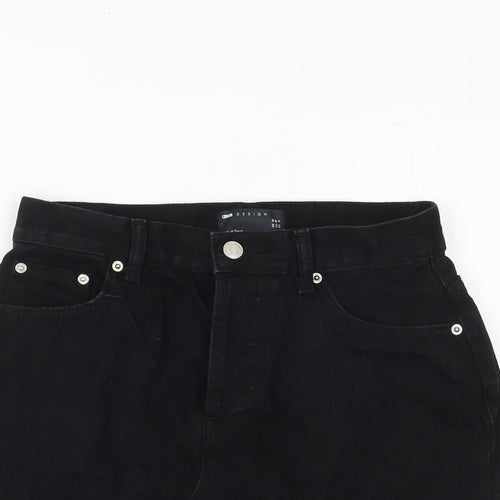 ASOS Womens Black Cotton Mini Skirt Size 10 Zip