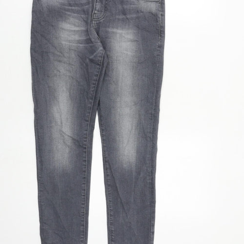 NEXT Mens Grey Cotton Tapered Jeans Size 28 in L28 in Slim Zip