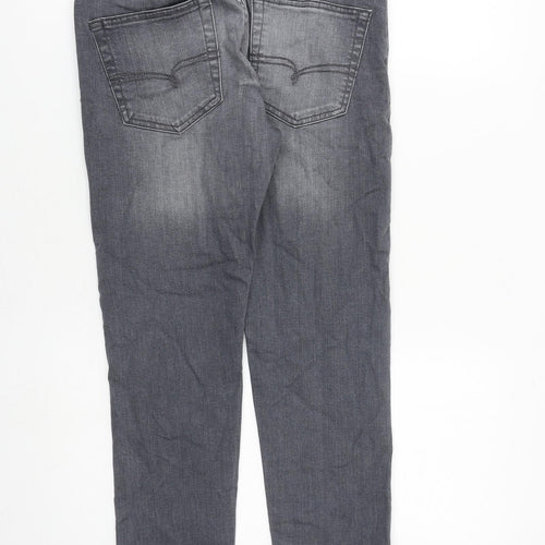 NEXT Mens Grey Cotton Tapered Jeans Size 28 in L28 in Slim Zip