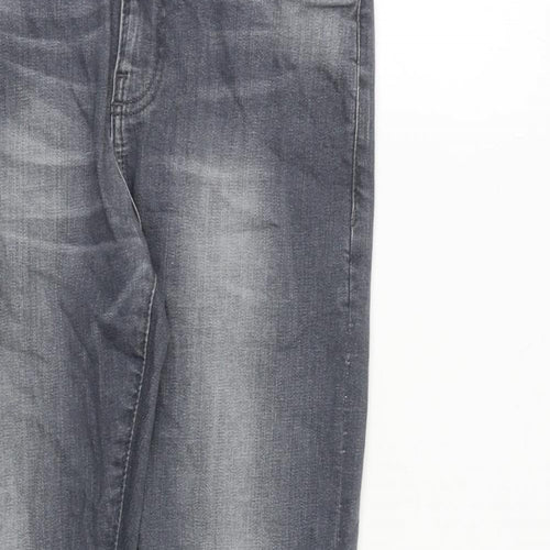 NEXT Mens Grey Cotton Tapered Jeans Size 28 in L28 in Slim Zip