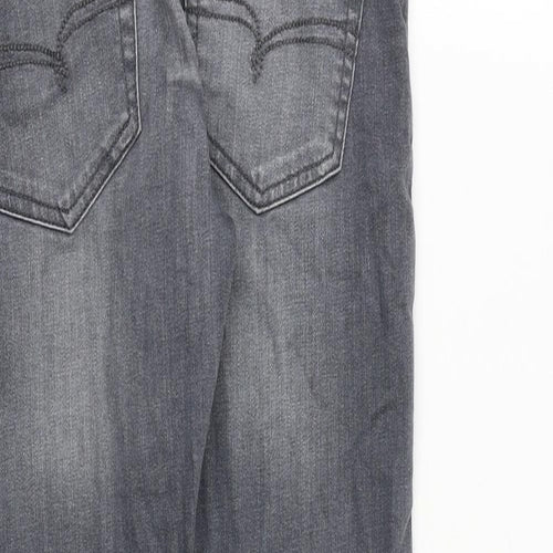 NEXT Mens Grey Cotton Tapered Jeans Size 28 in L28 in Slim Zip