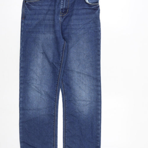 Matalan Boys Blue Cotton Straight Jeans Size 13 Years L27 in Regular Zip