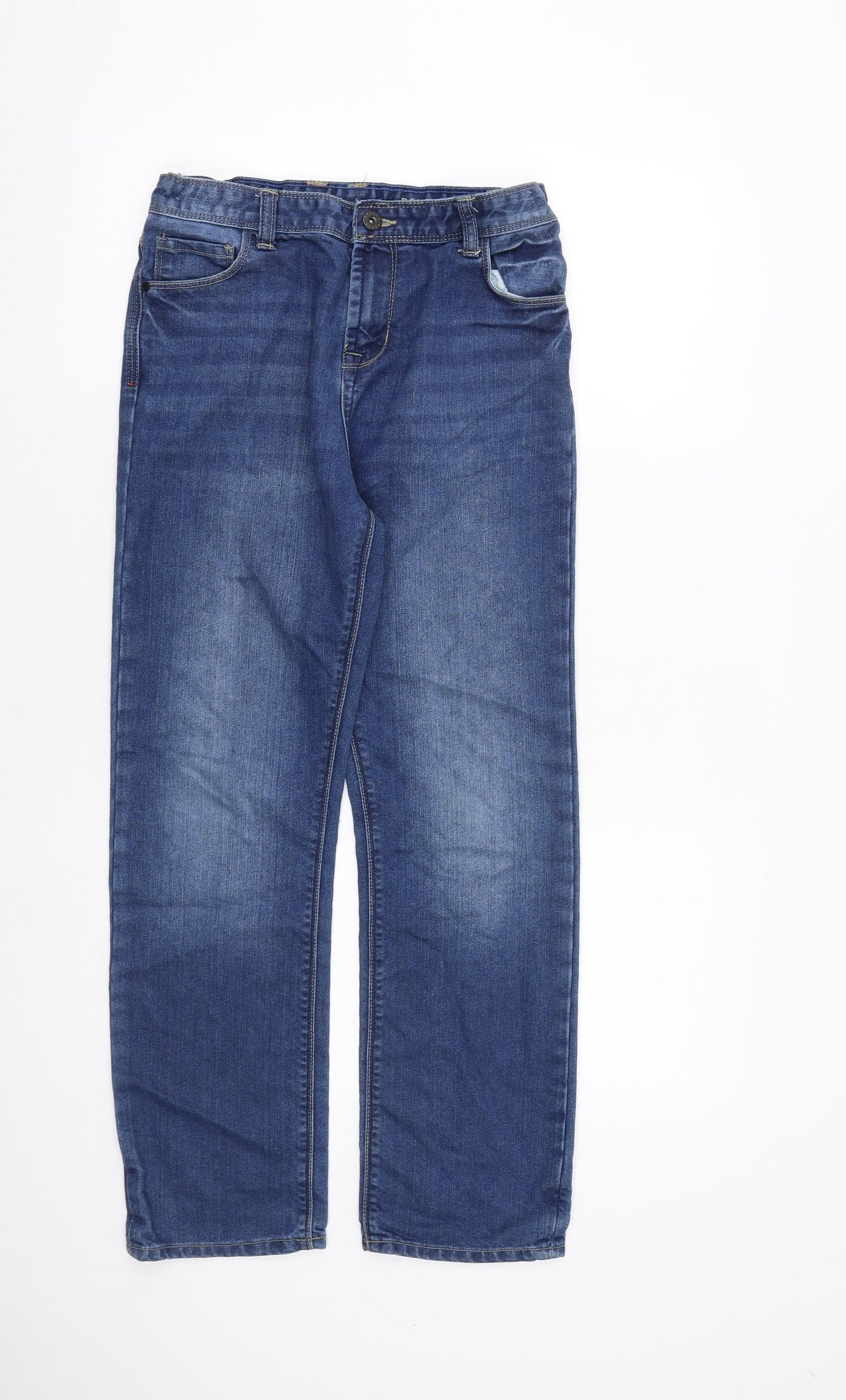Matalan Boys Blue Cotton Straight Jeans Size 13 Years L27 in Regular Zip