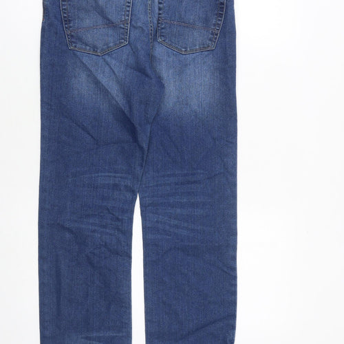 Matalan Boys Blue Cotton Straight Jeans Size 13 Years L27 in Regular Zip