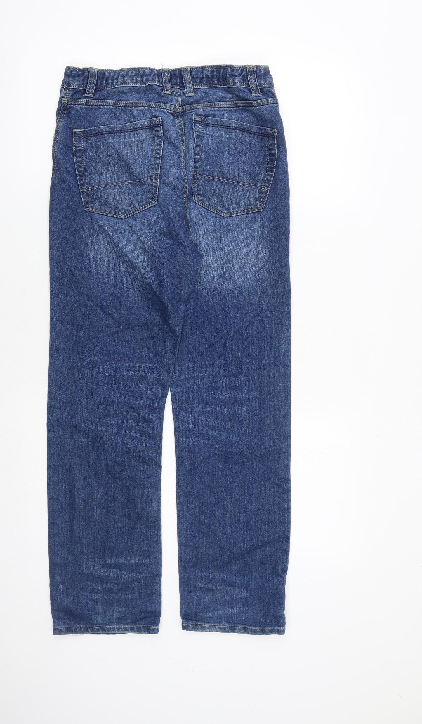 Matalan Boys Blue Cotton Straight Jeans Size 13 Years L27 in Regular Zip
