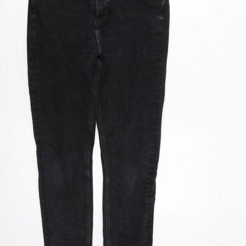 Marks and Spencer Womens Black Cotton Skinny Jeans Size 12 L29 in Regular Zip