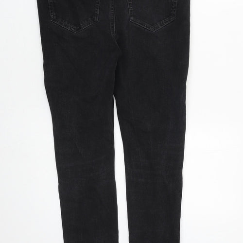Marks and Spencer Womens Black Cotton Skinny Jeans Size 12 L29 in Regular Zip