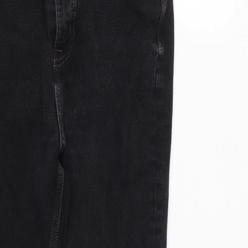 Marks and Spencer Womens Black Cotton Skinny Jeans Size 12 L29 in Regular Zip
