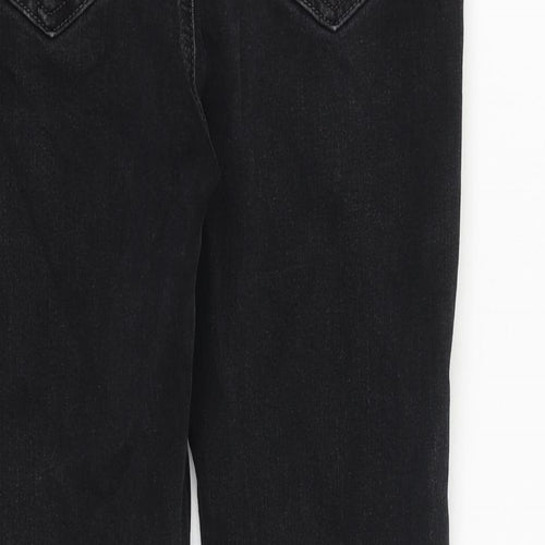 Marks and Spencer Womens Black Cotton Skinny Jeans Size 12 L29 in Regular Zip