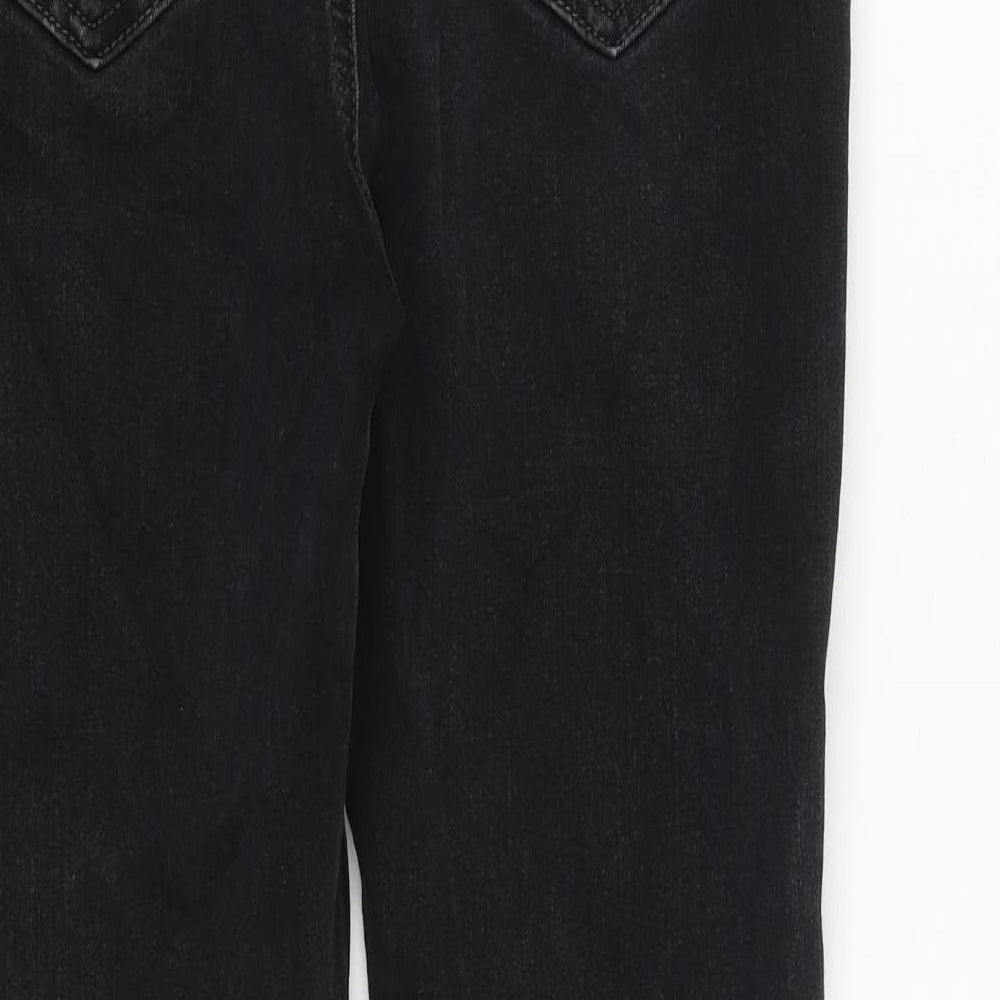 Marks and Spencer Womens Black Cotton Skinny Jeans Size 12 L29 in Regular Zip