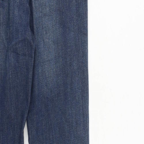 River Island Womens Blue Cotton Skinny Jeans Size 8 L27 in Regular Zip - Raw Hem